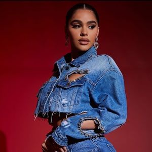 ISO Heart on your sleeve denim jacket